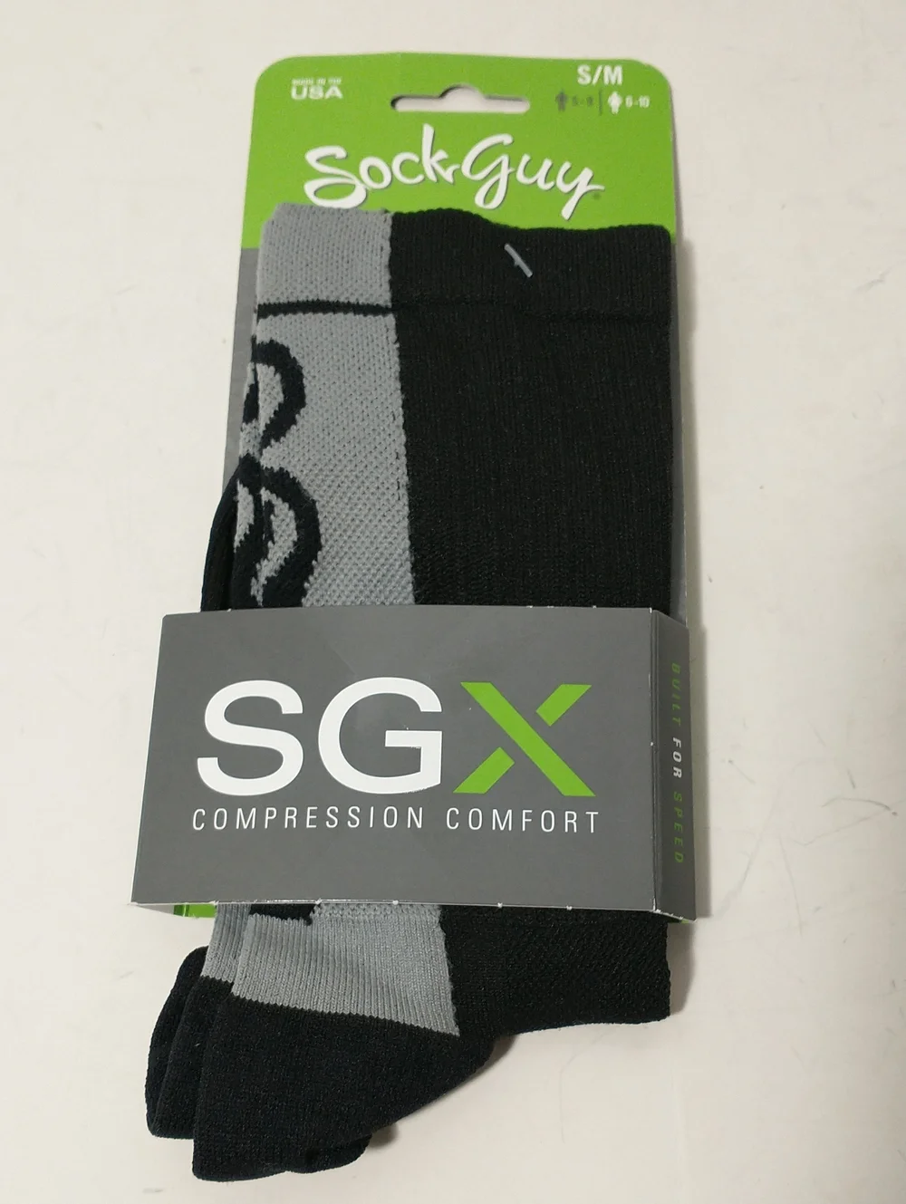 NEW SGX.Compression Comfort Socks, Size S/M, Black/Gray, Men's 5- 9, Women 6 -10